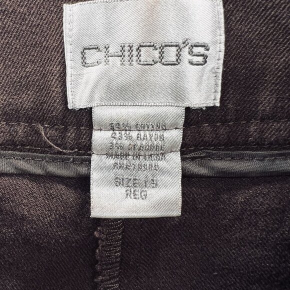 Chicos Pants Womens 1.5 Brown Straight Leg Mid Rise Classic Fit Career Workwear - Picture 4 of 8